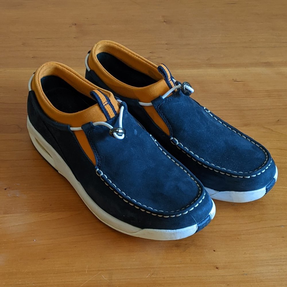 Cole Haan Nike Air Women's Mariner Shoe, Navy and Gold, Sz 7